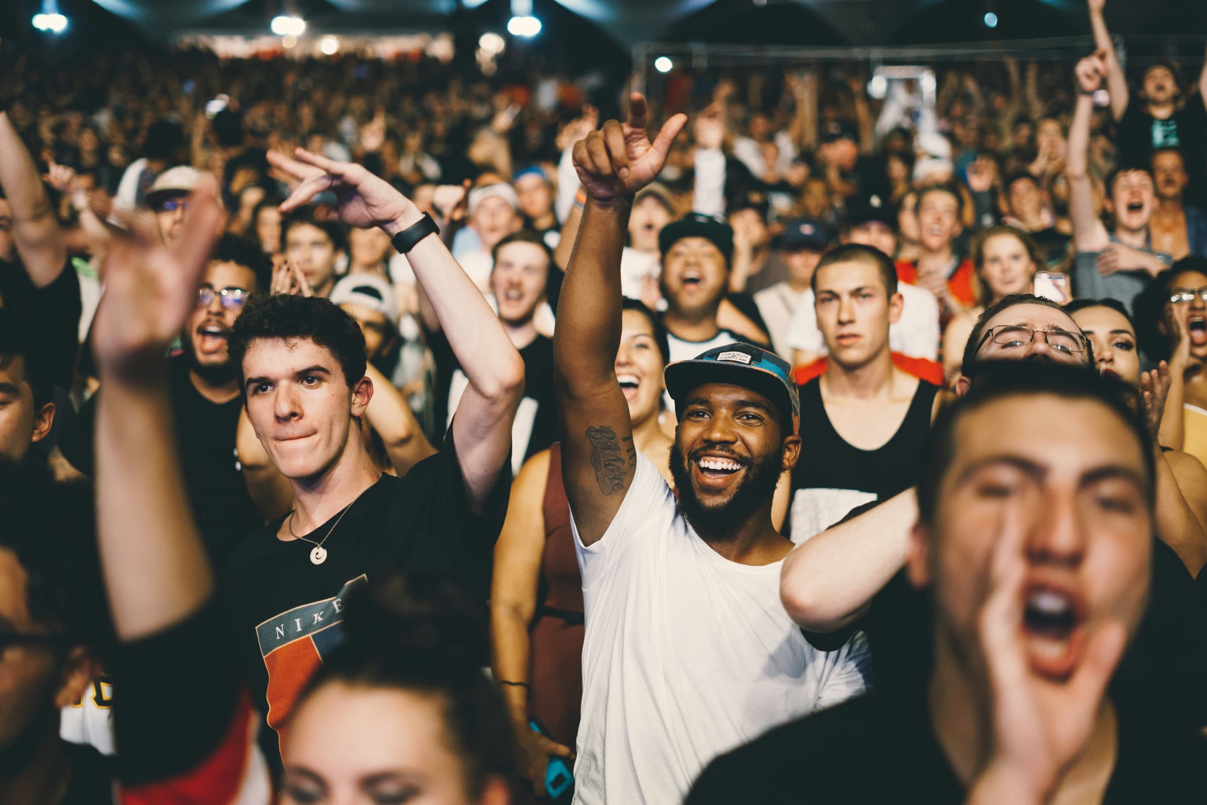 Cheering audience at a concert